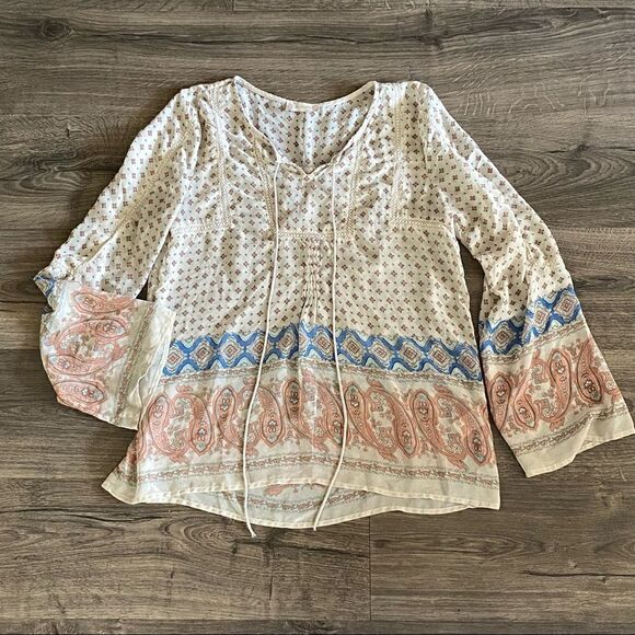 𝅺ALTAR’D State semi sheer boho top size L - Picture 2 of 10
